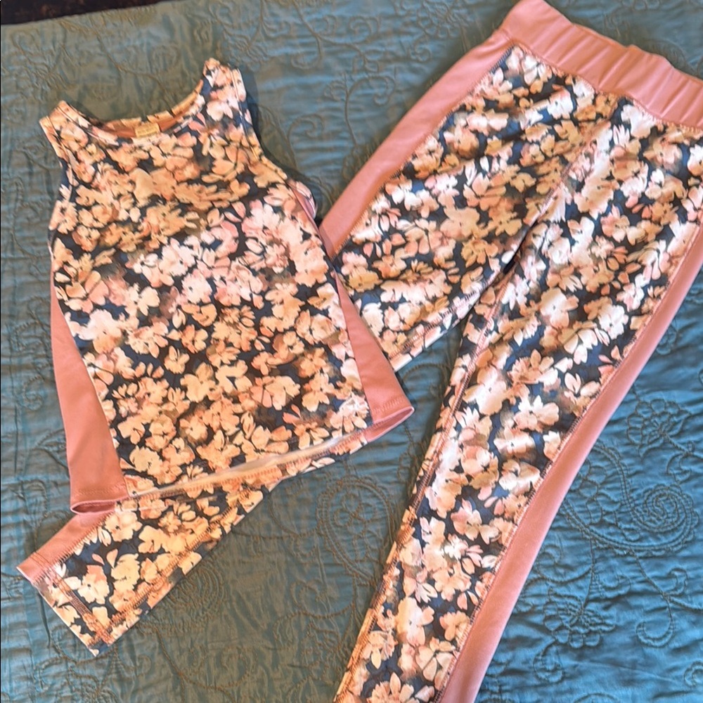 Floral Tank and Leggings Set
